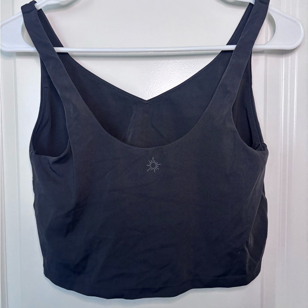 Aerie Offline Cropped Women's Dark Grey Tank Top with built in bra - Picture 3 of 3